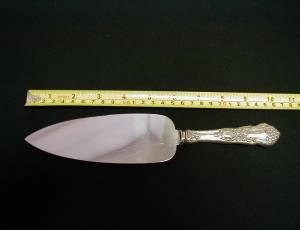 silver cake server for rent