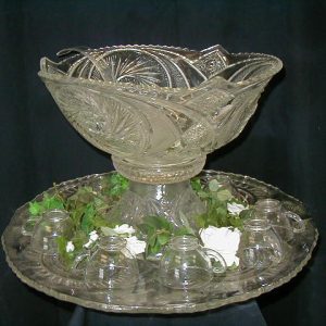 glass punch bowl for rent