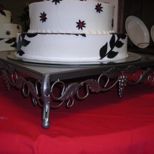 20in x 20in pewter cake stand for rent in birmingham, al
