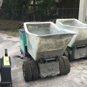 Gas powered self propelled concrete buggy