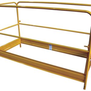 Safety rails for steel scaffolds
