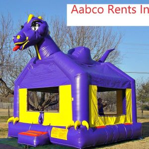 purple dinosaur moonwalk bounce house jumper for rent in homewood al