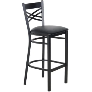 Chair, Bar Stool Height with black padded seat  #8110